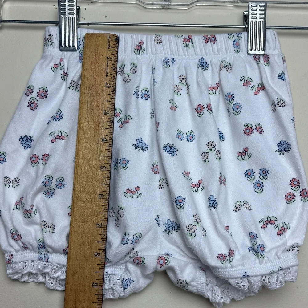 Vintage Oshkosh Baby B'gosh Floral diaper Cover Bloomers Size 24 Mos Lace Trim